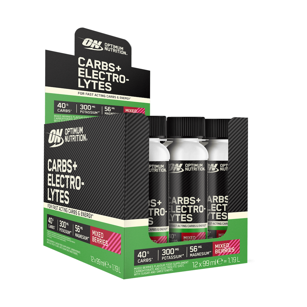 Optimum Nutrition Carbs + Electrolytes Shots - 12 x 99 ml - Mixed Berries