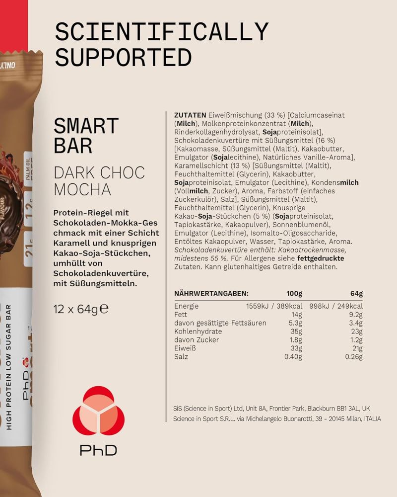 PhD Nutrition Smart Bars - 12 x 64 g