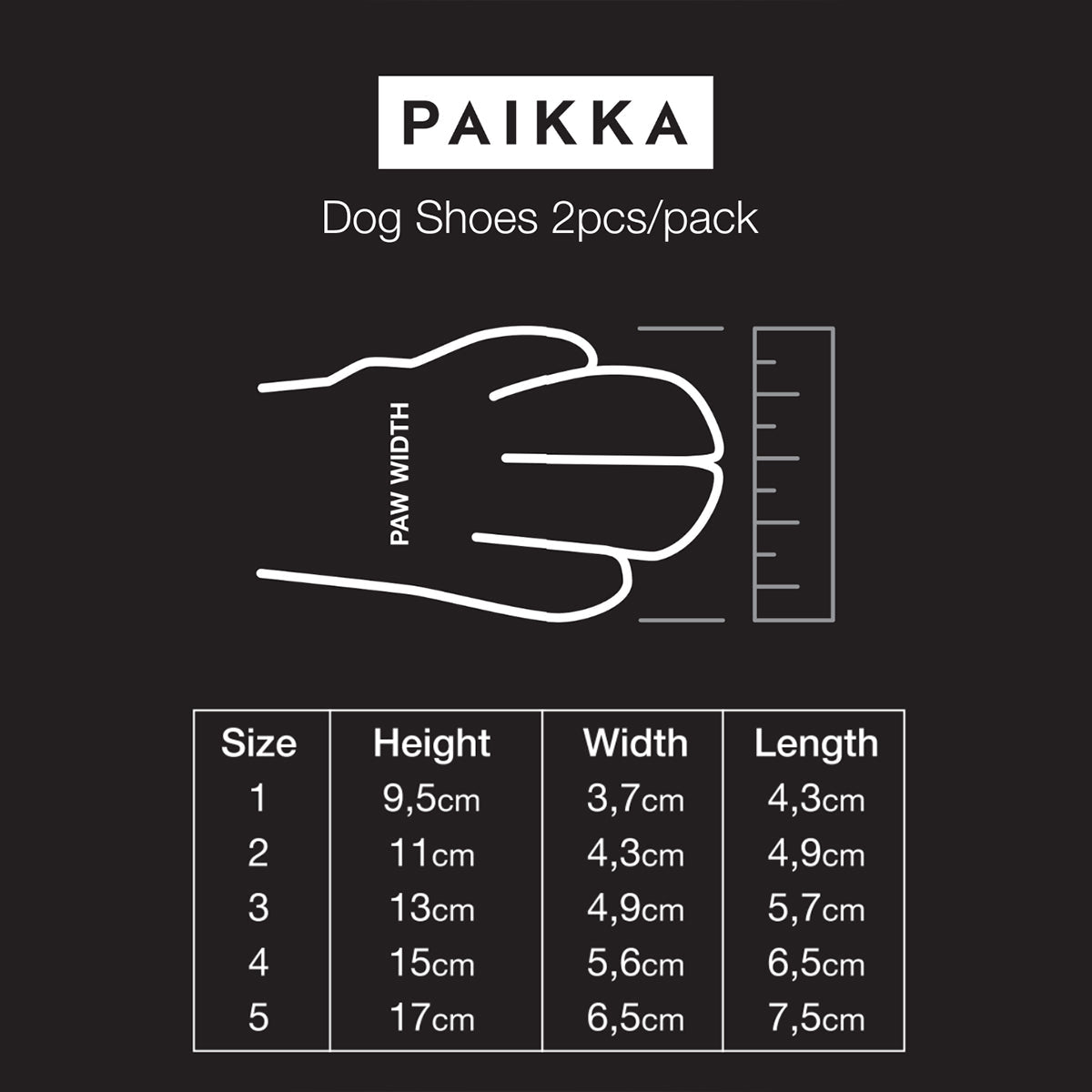 PAIKKA CHAUSSURES POUR CHIENS 5 (2 PCS)