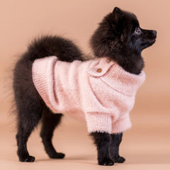 PAIKKA STRICKPULLOVER MIT FELLBESATZ ROSA 30