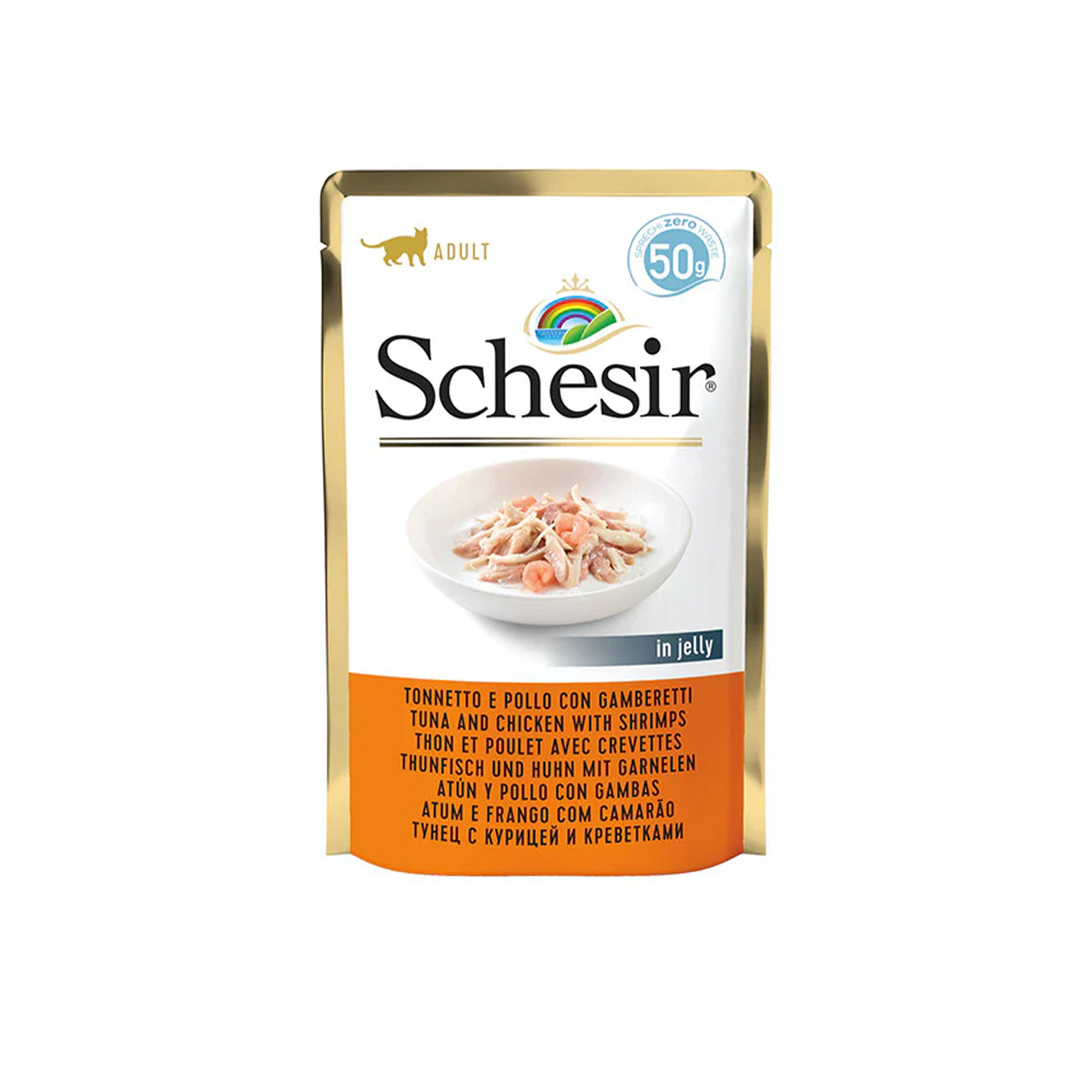SCHESIR 30 X 50 G THUNFISCH UND HUHN MIT GARNELEN