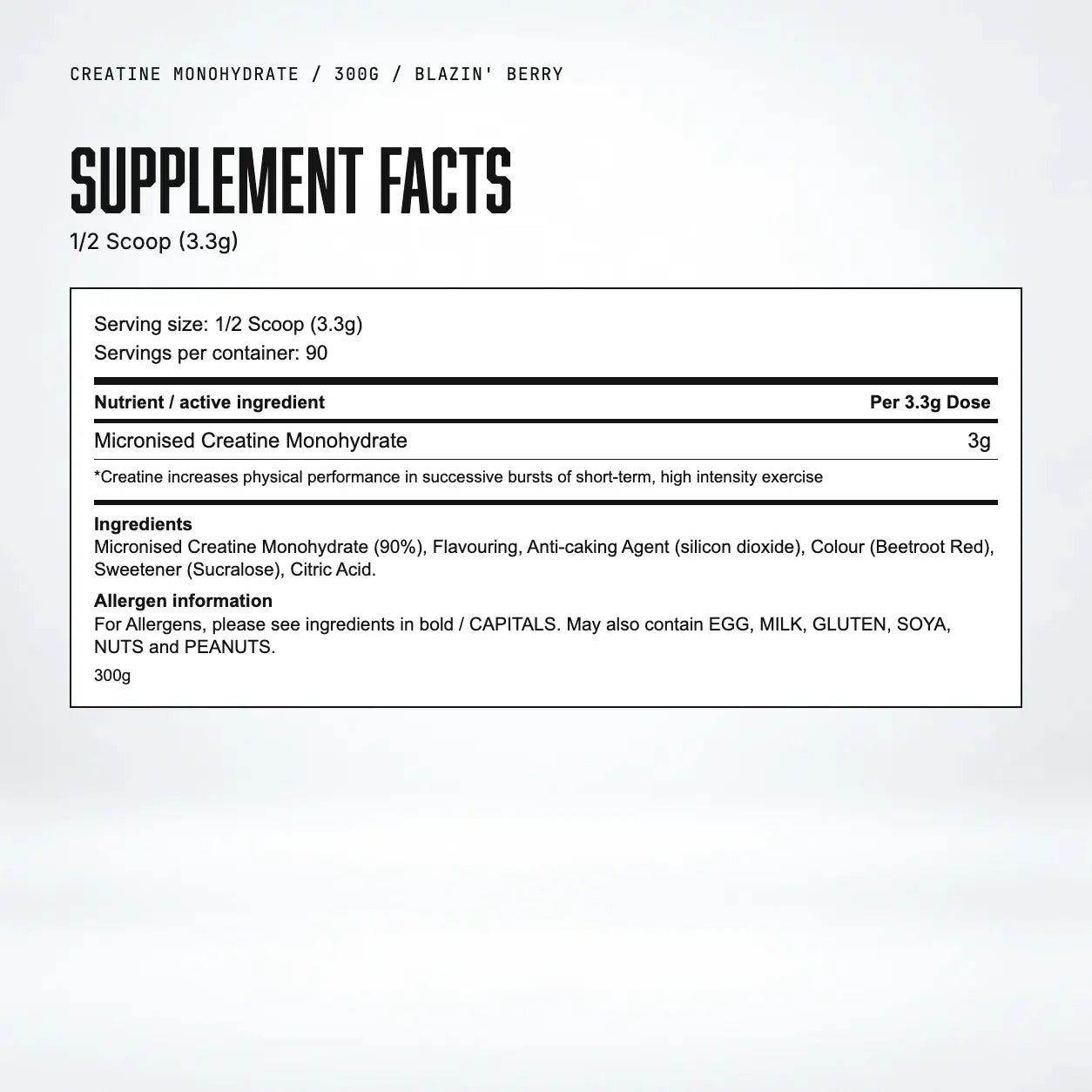 Warrior Creatine Monohydrate - 300 g