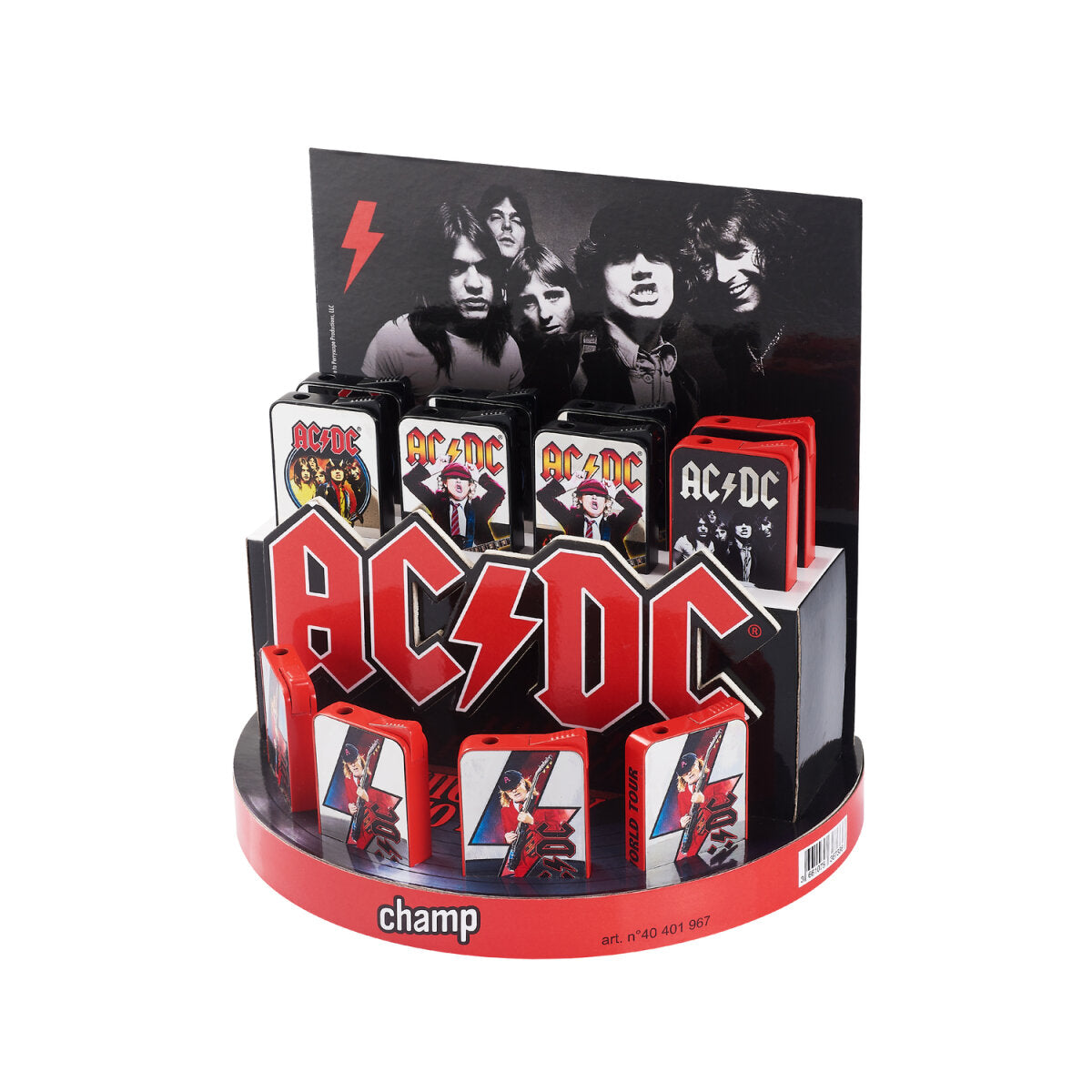 AC/DC - Mirror Feuerzeug - Display - 12 Stück