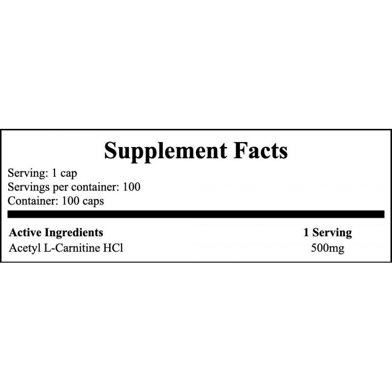 Acetyl L-Carnitine 500mg - 100vcaps. x20