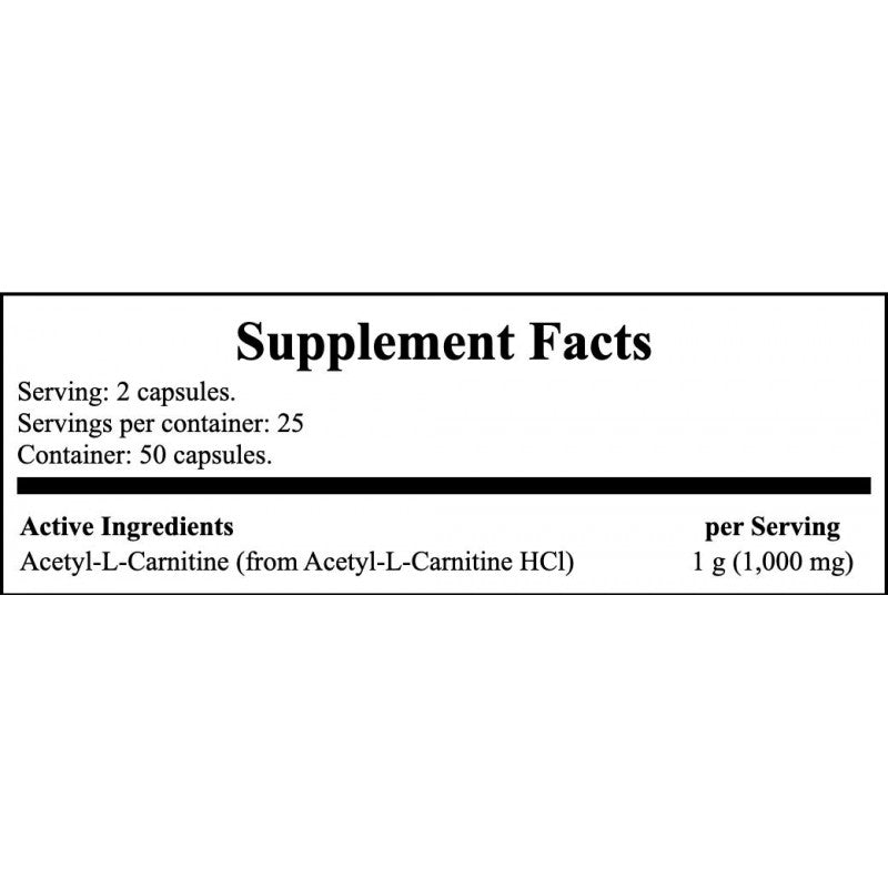 Acetyl L-Carnitine 500mg - 50vcaps x12