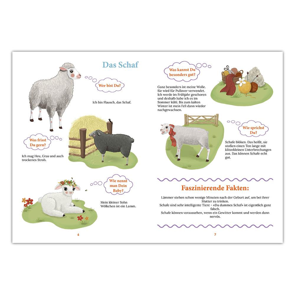 Alleovs WiBuKi Wissensbuch für Kinder Die Bauernhoftiere