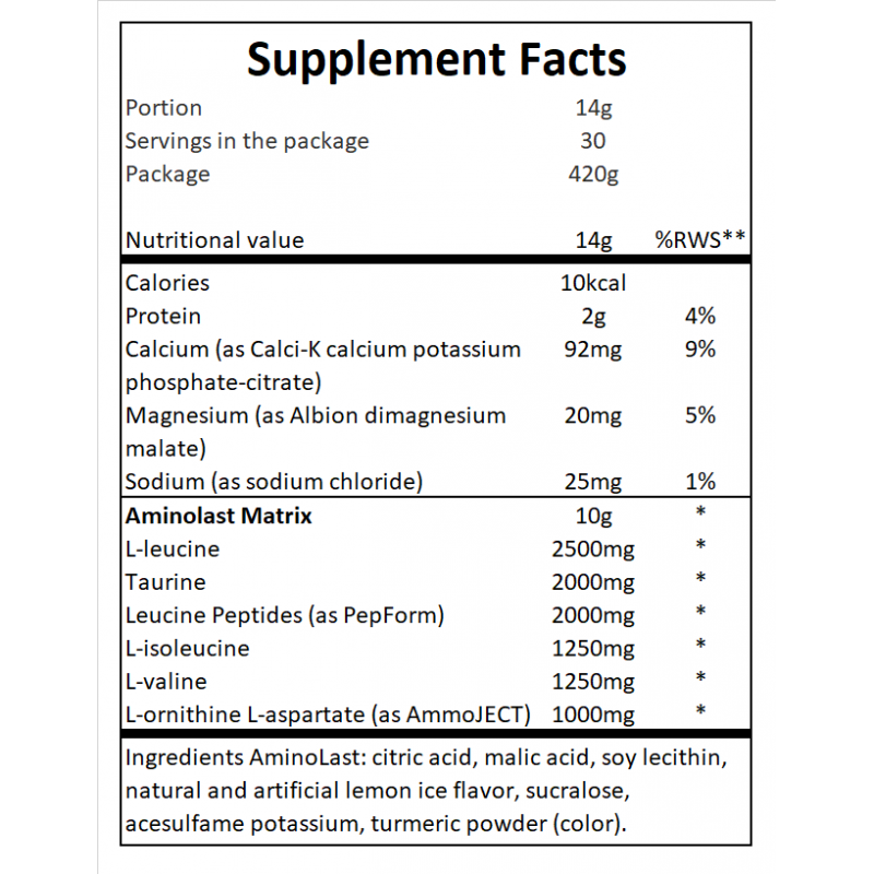 Aminolast - 420g - Lemon Ice