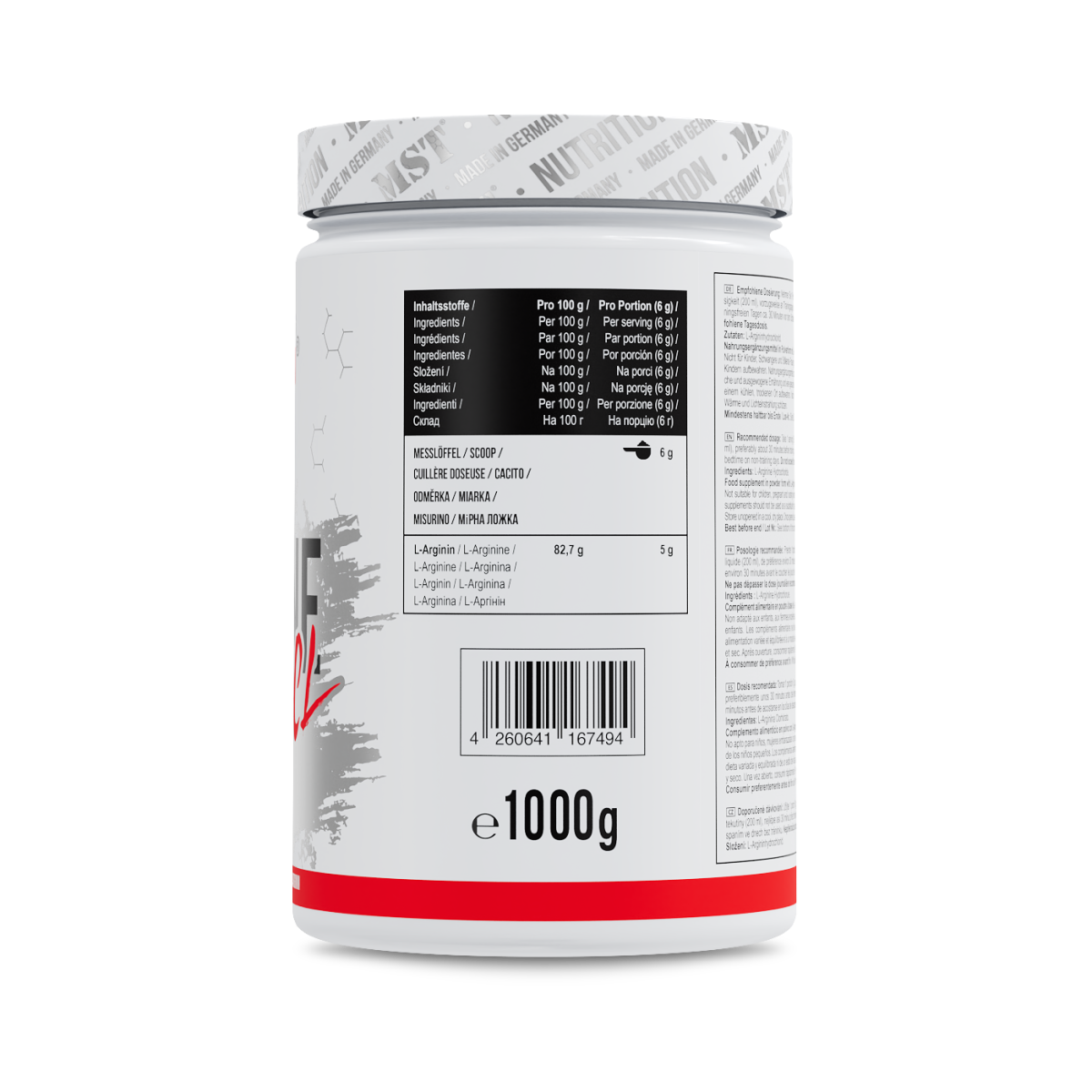Arginine HCL 1000 g Unflavored