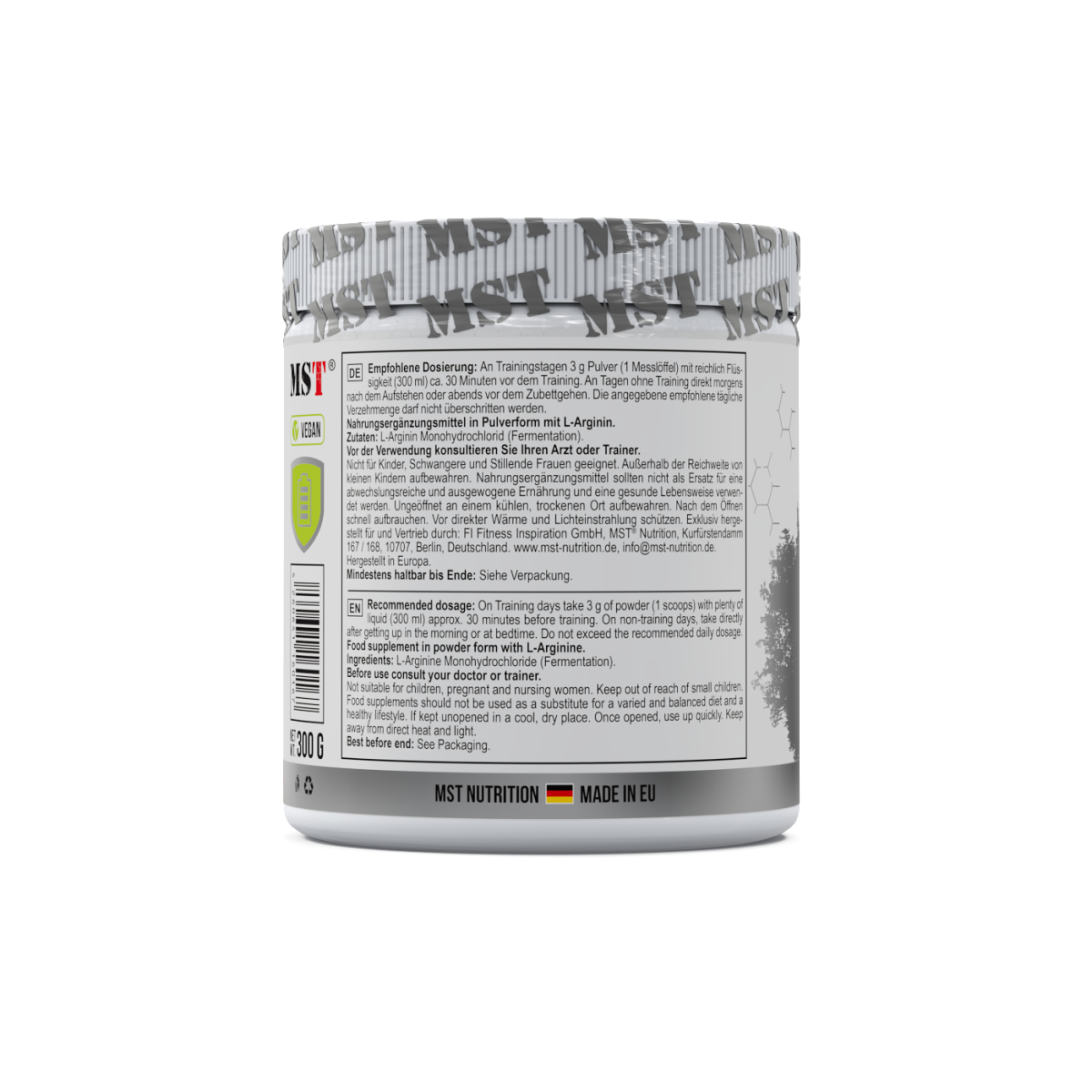 Arginine HCL 300g Unflavored