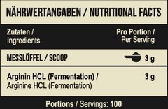 Arginine HCL 300g Unflavored