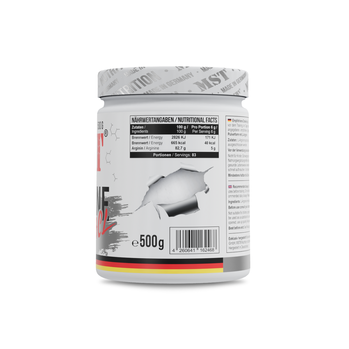 Arginine HCL 500 g Unflavored