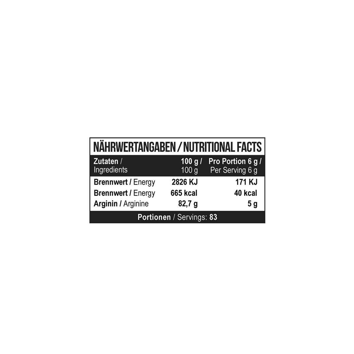 Arginine HCL 500 g Unflavored