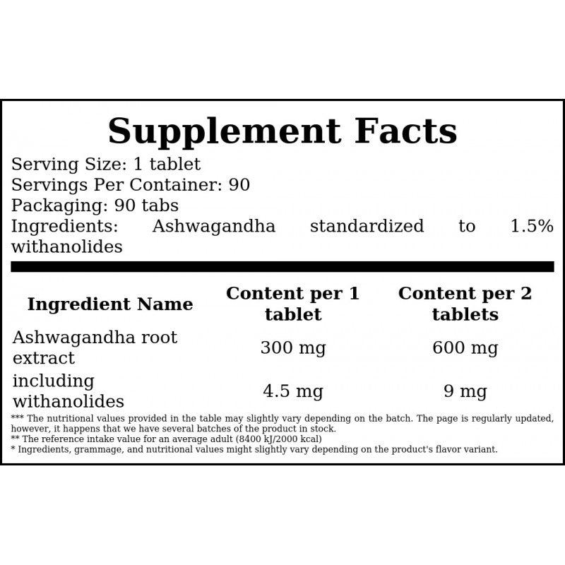Ashwagandha - 90tabs. x12
