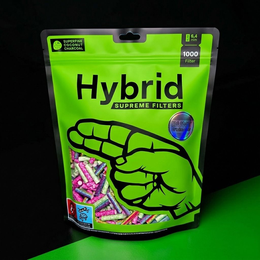 Hybrid Supreme Aktivkohlefilter Bunt g'mischt 1000er Beutel - Nachfüllpack 