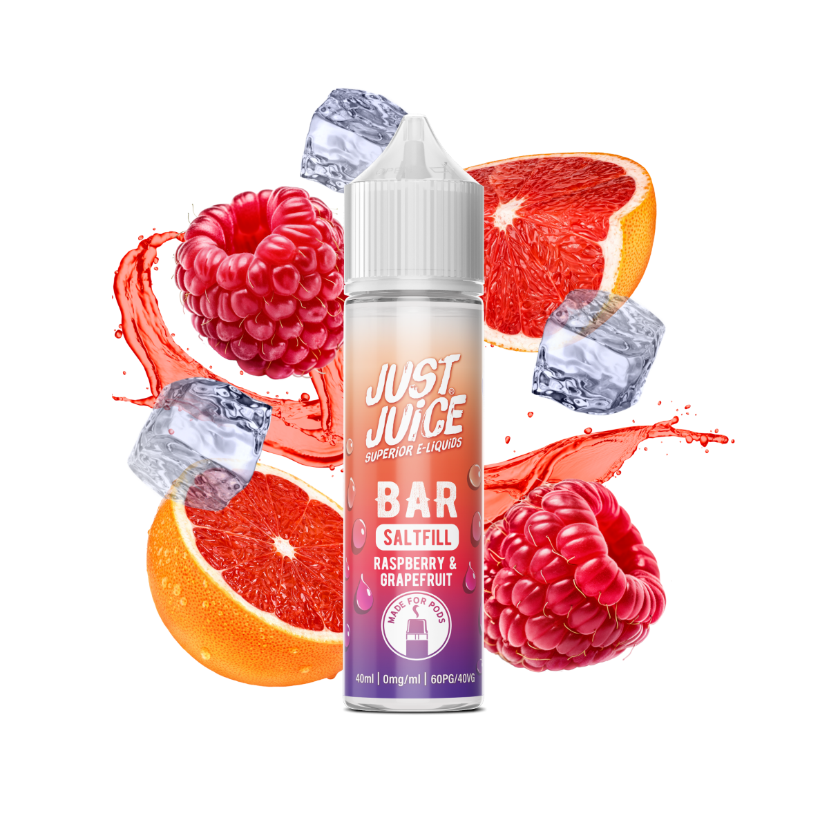 Just Juice BAR RANGE - Raspberry & Grapefruit - 40ml - Shortfill