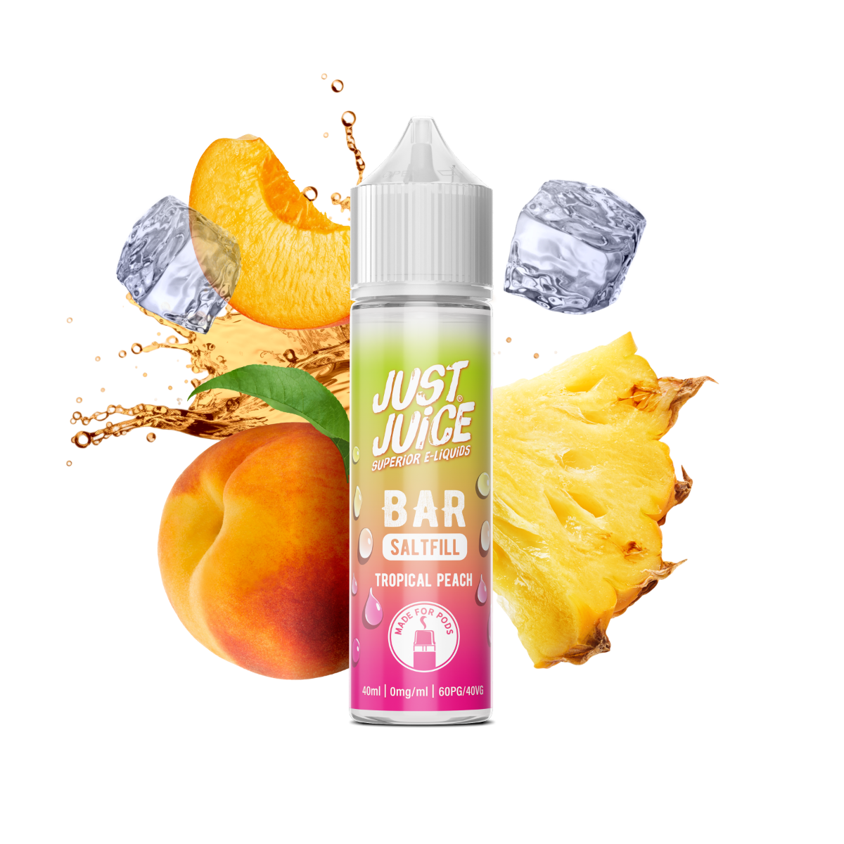 Just Juice BAR RANGE - Tropical Peach - 40ml - Shortfill