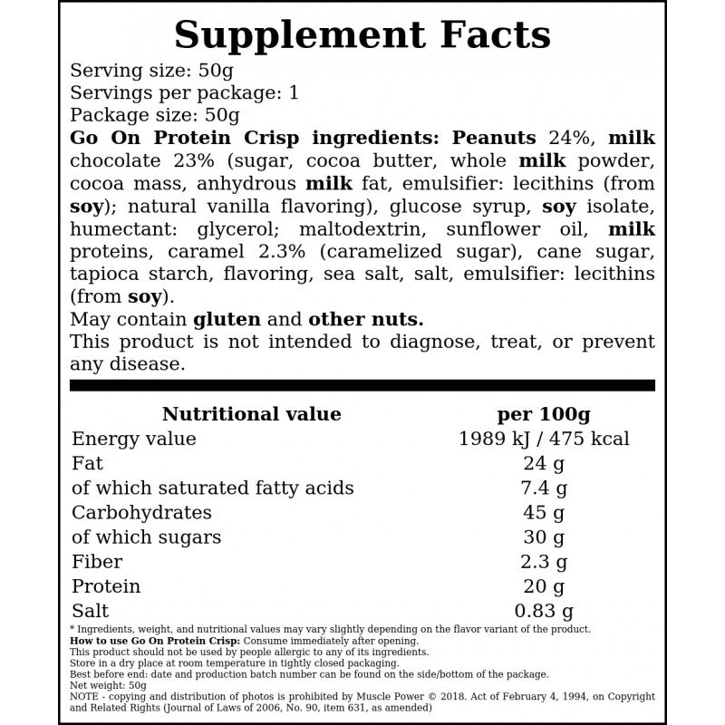 Go On Protein Crisp - 45g - Pistachio & Cookies x24