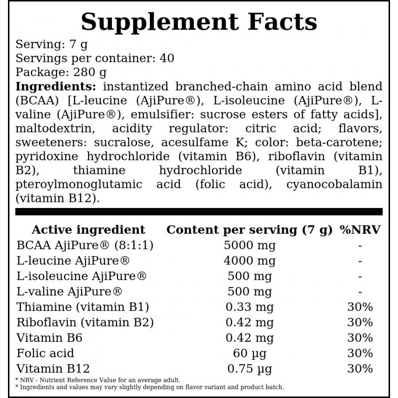 BCAA+ 8:1:1 - 280g - Electric Punch