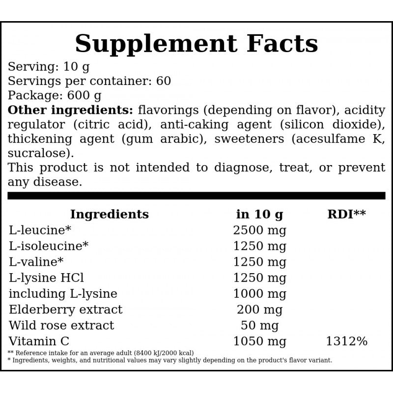 BCAA Immuno - 600g - Watermelon Elderberry