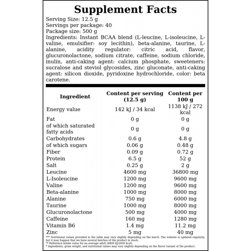 BCAA Powder 4:1:1 - 500g - Orange