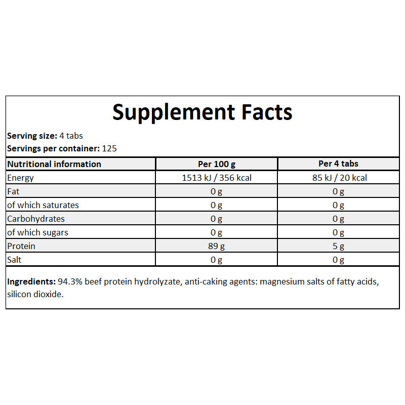 Beef Amino 5000 - 500tabs. x12