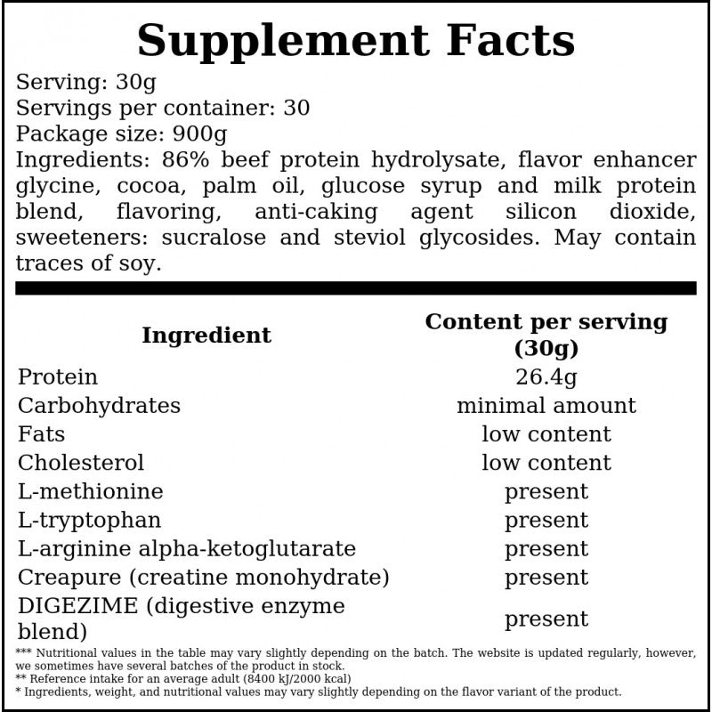 Beef Protein - 900g - Chocolate Hazelnut