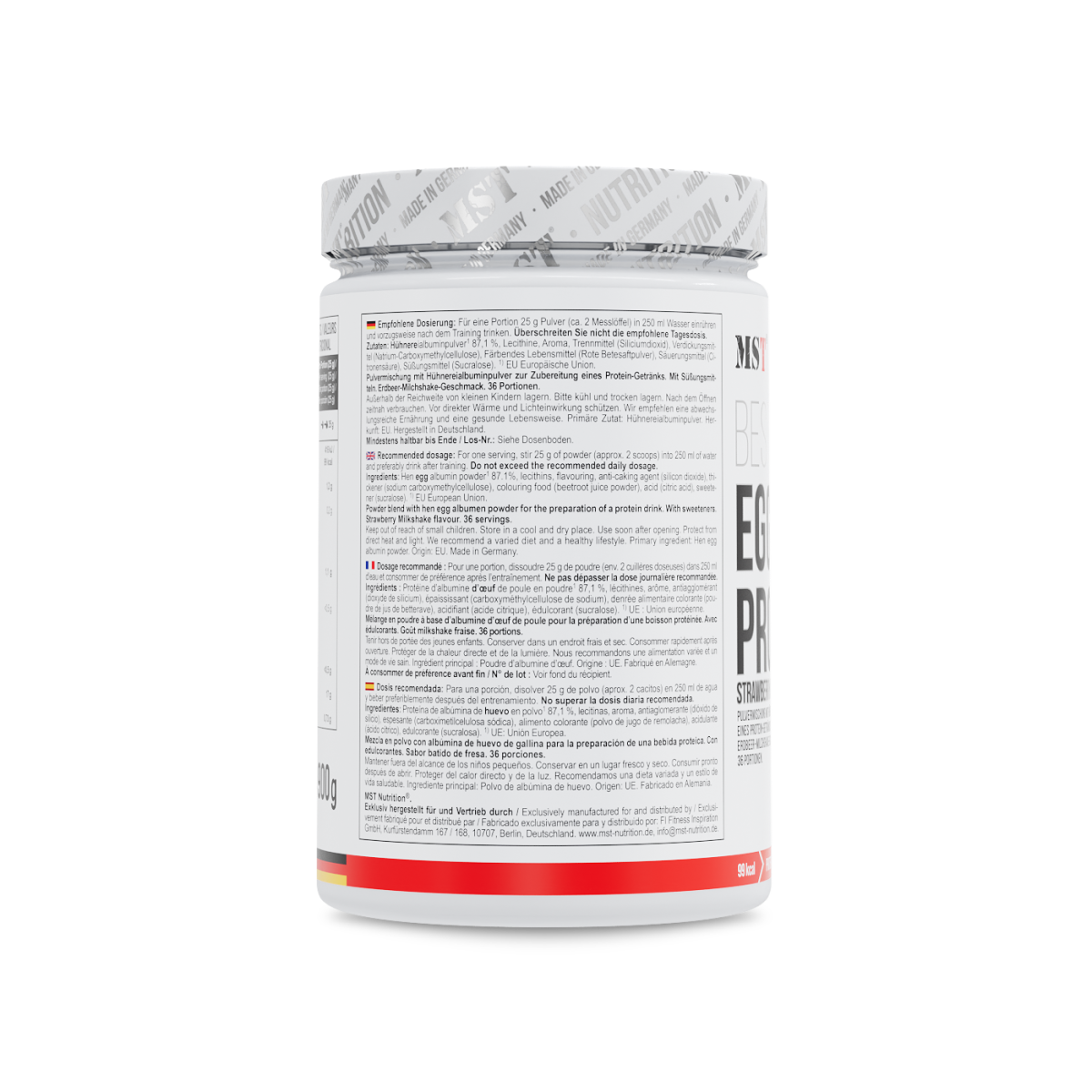 Best Egg Protein 900 g Milkshake strawberry