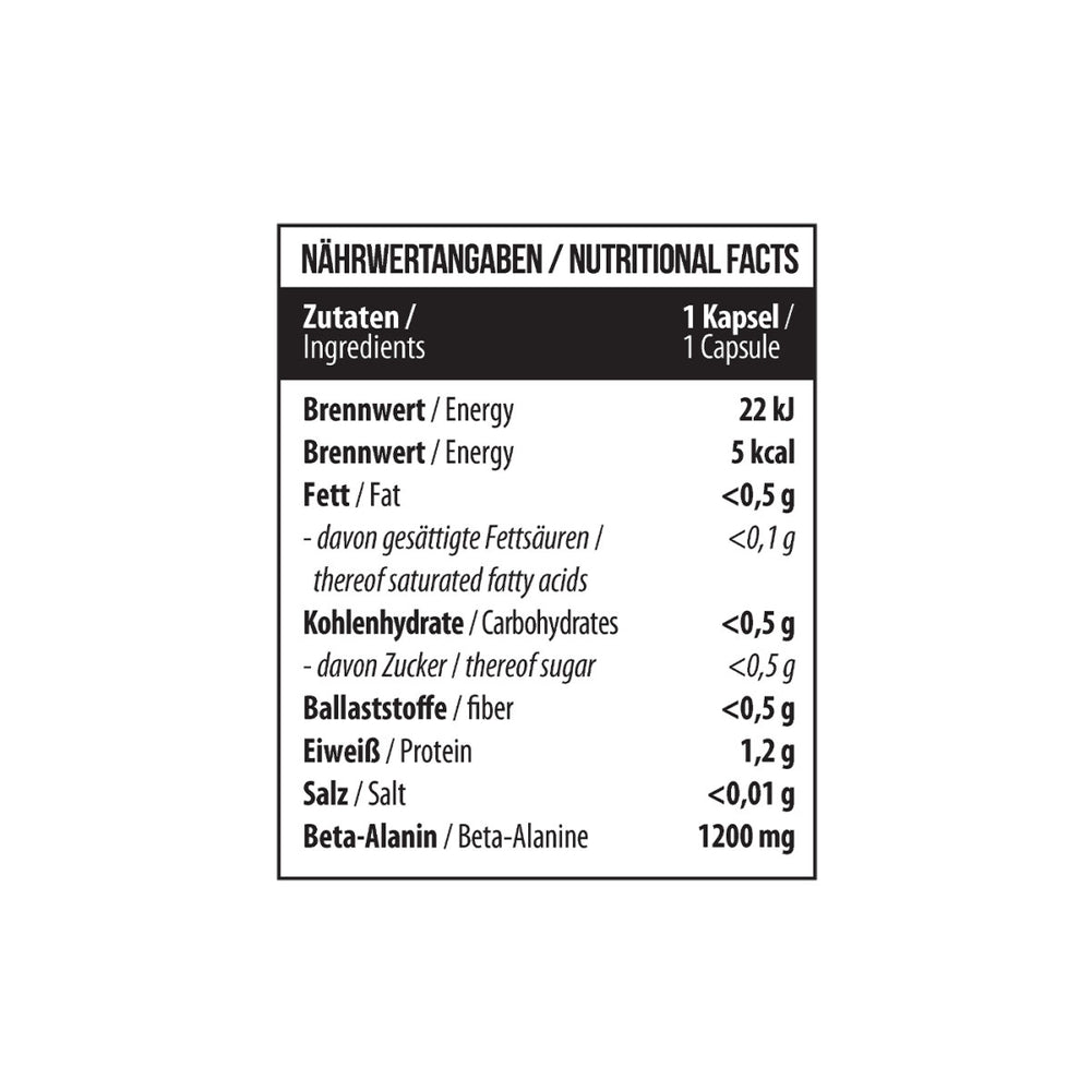 Beta Alanine 1200 mg 60 Kapseln