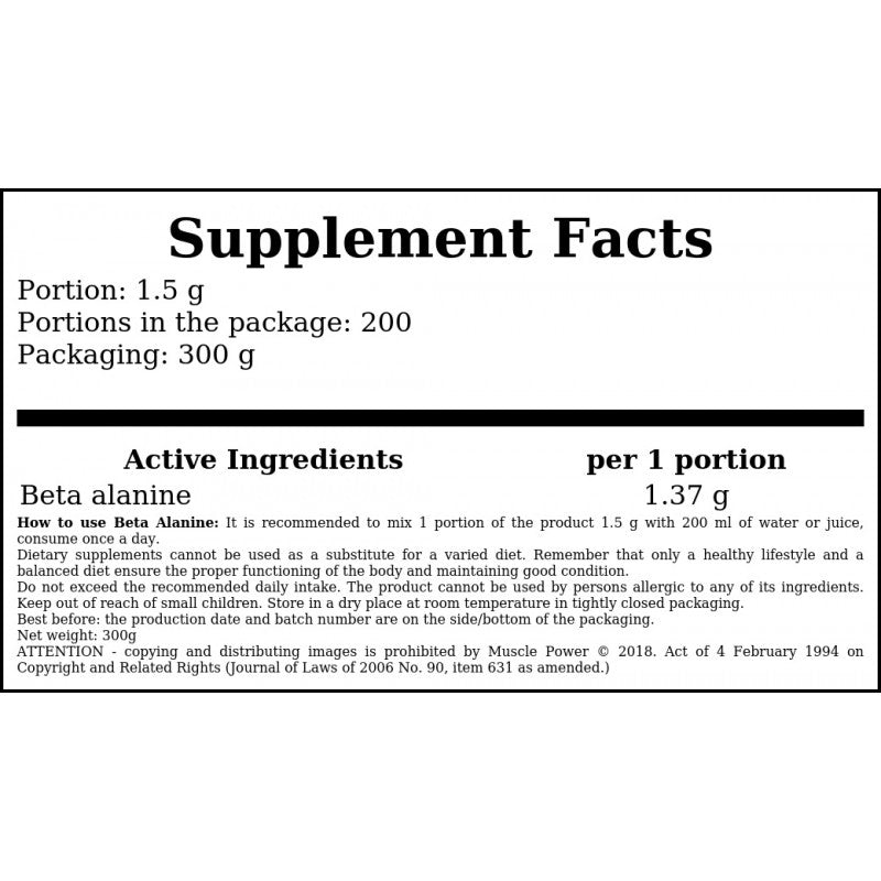 Beta Alanine - 300g - Orange x12