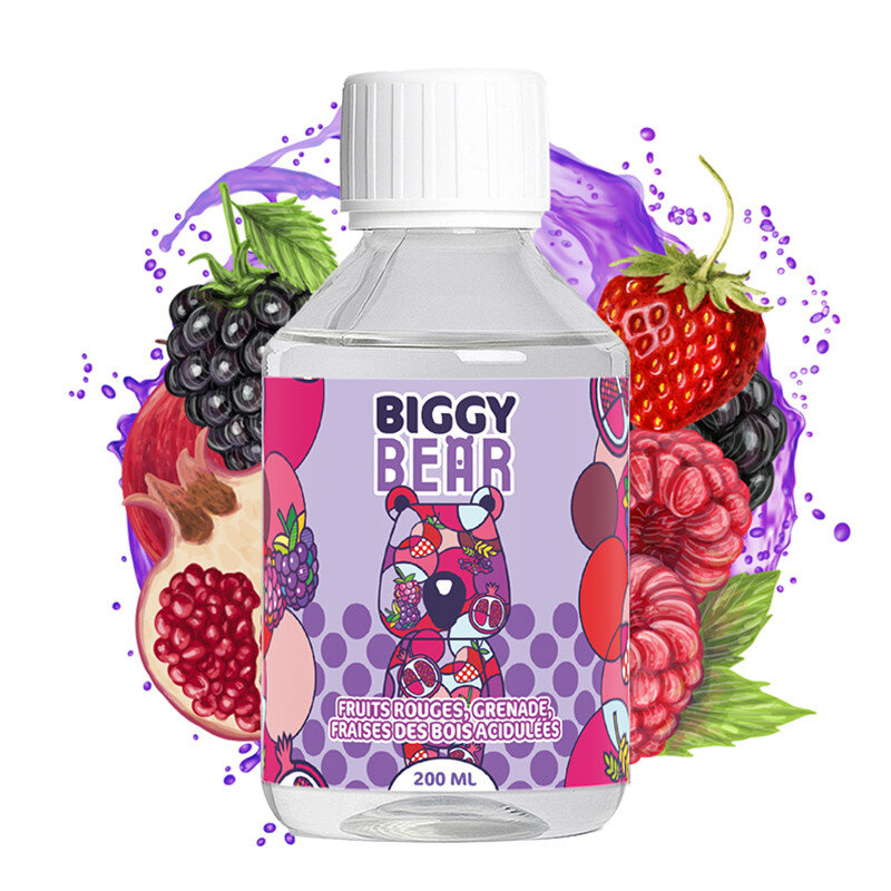 Biggy Bear - 200ml Liquid - Fruits Rouges Grenade Fraise des Bois Acidulée (ohne Nikotin)