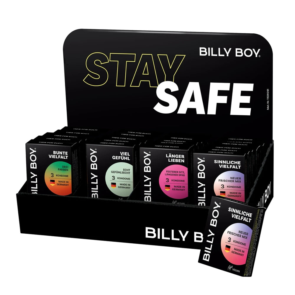 Billy Boy Kondome Thekendisplay - 4 Sorten - 3er Pack