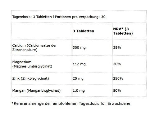 BioTech Calcium Zinc Magnesium from organic sources 90 Tabletten