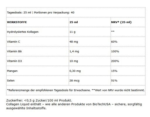 BioTech Collagen Liquid 1000ml
