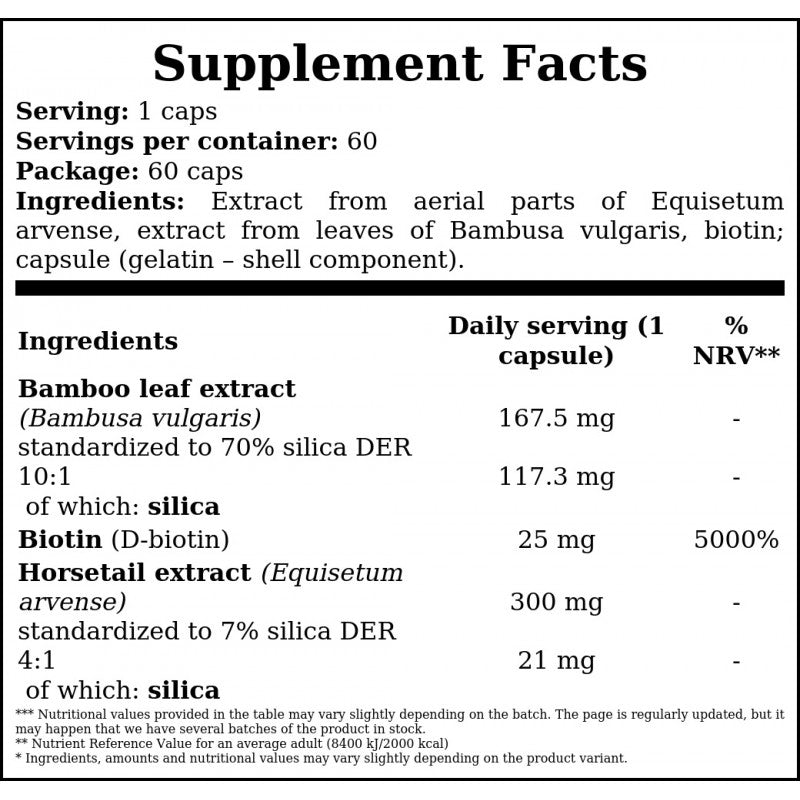 Bambus-Biotin-Schachtelhalm - 60caps