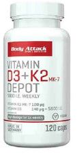 Body Attack Vitamin D3+K2 120 caps