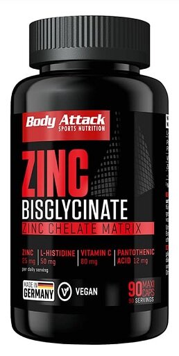 Body Attack Zinc Bisglycinate 90 Kapseln