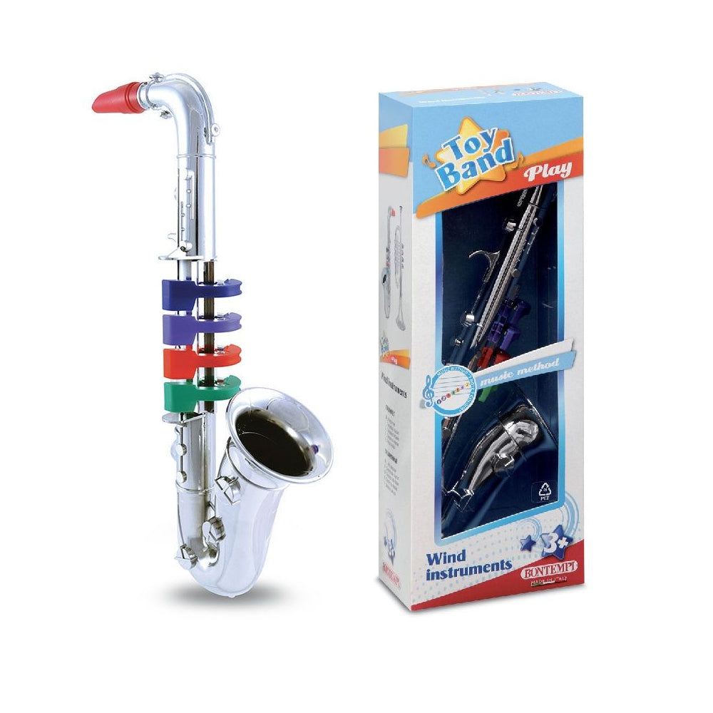 Bontempi Saxophone mit 4 farbigen Tasten, 36 cm