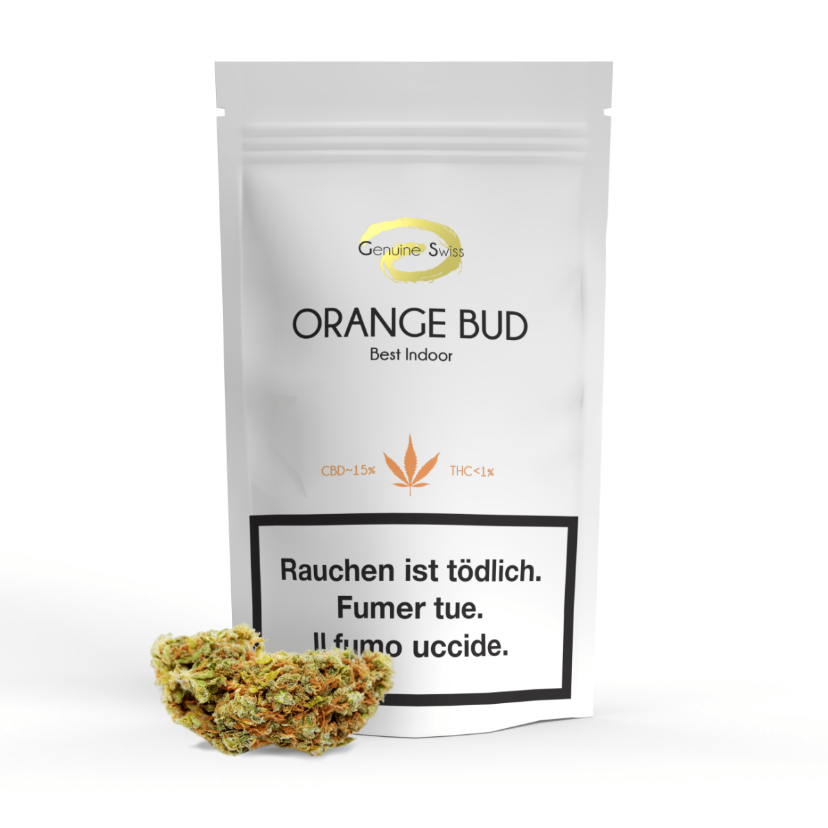Genuine Swiss CBD,  Orange Bud, 5g