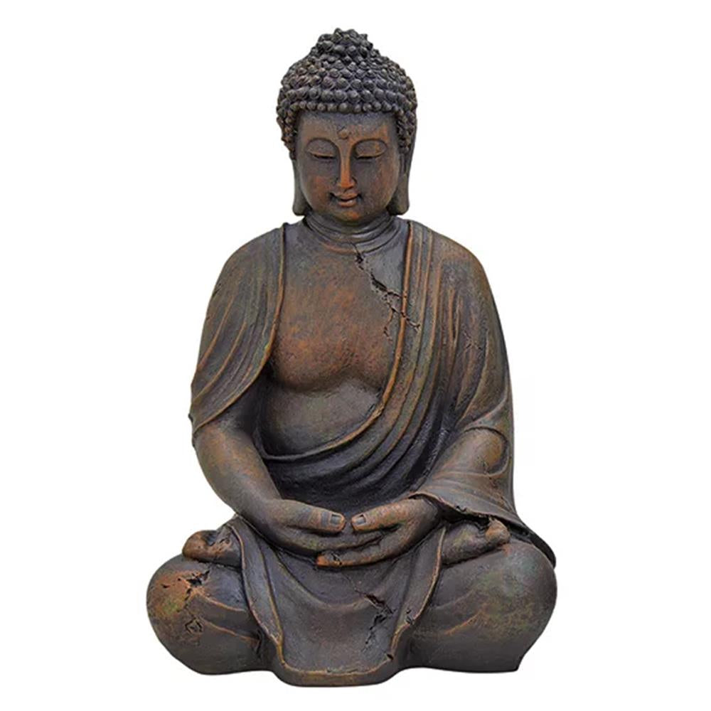 Buddha sitzend in Braun, 28 cm