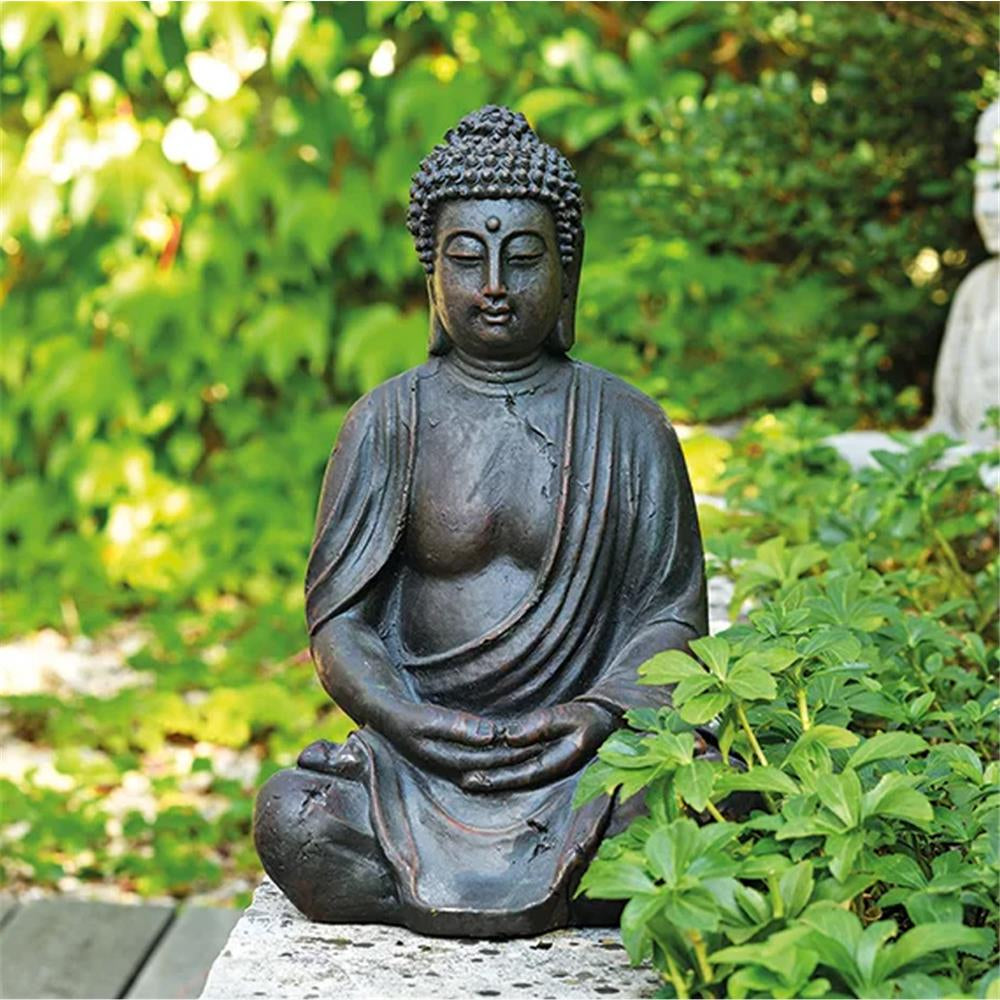 Buddha sitzend in Braun, 28 cm
