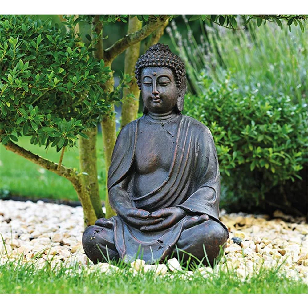 Buddha sitzend in Braun, 28 cm
