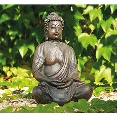 Buddha sitzend in Braun, 28 cm