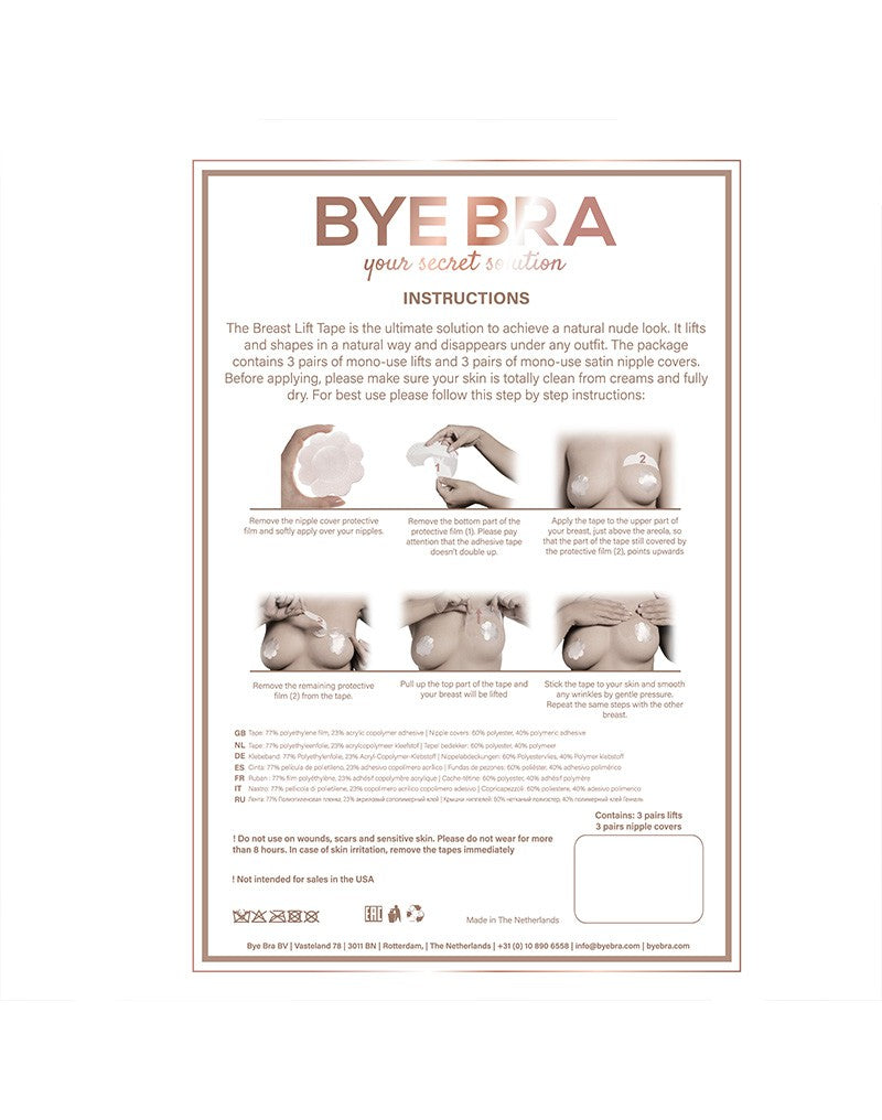 12: Bye Bra - Breast Lift & Nippelabdeckungen aus Seide A-C - Nude (3 Paar)