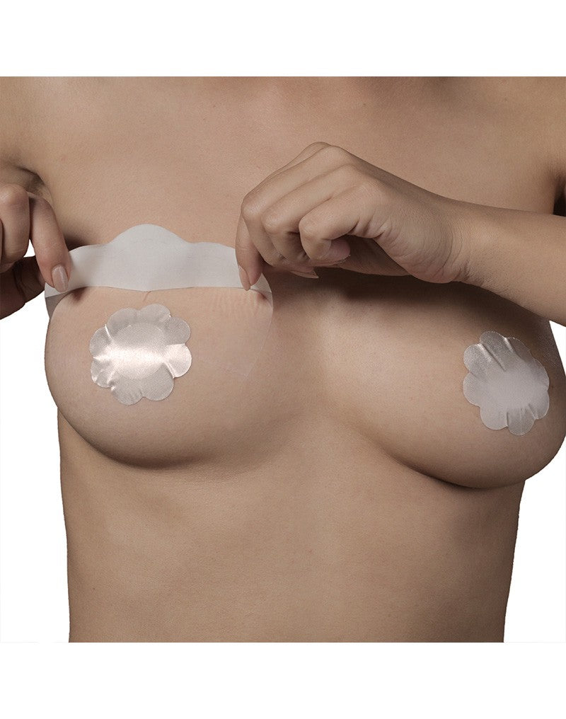 Bye Bra - Breast Lift & Nippelabdeckungen aus Seide D-F - Nude (3 Paar)