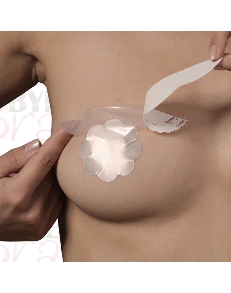 Bye Bra - Breast Lift & Nippelabdeckungen aus Seide D-F - Nude (3 Paar)