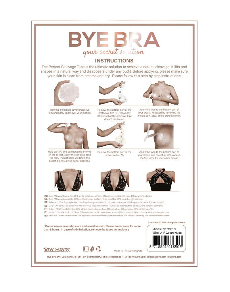Bye Bra - Perfektes Dekolletéband A-F - Nude (3-6 Paar)