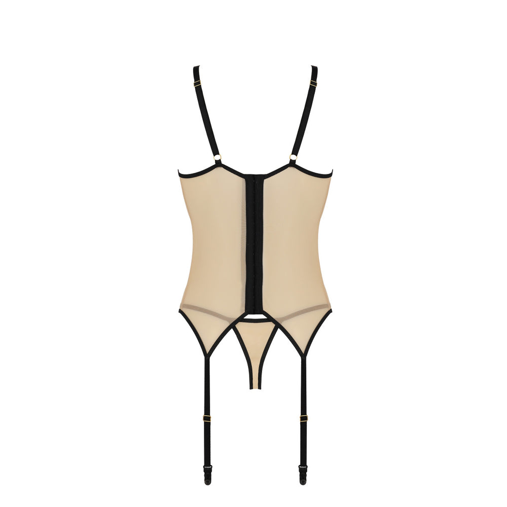 CA Daisy corset & thong black-beige