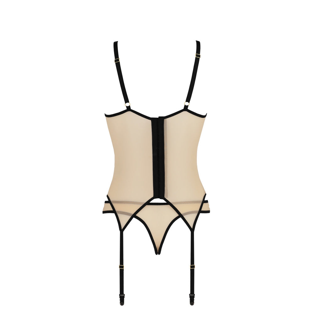 CA Denerys corset & thong beige-black