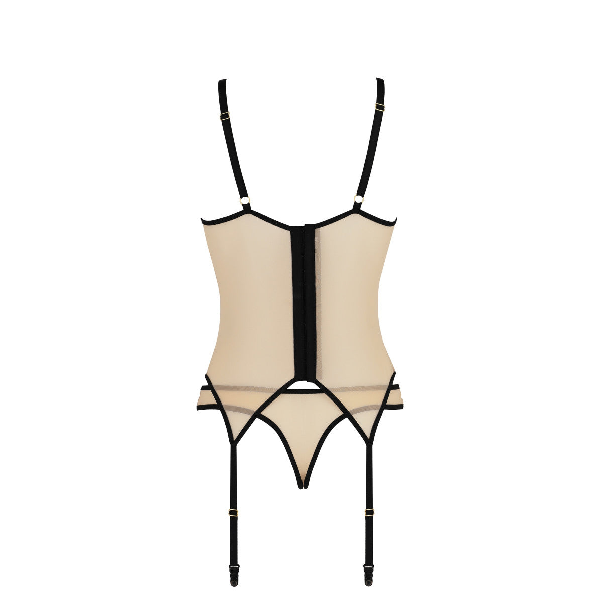CA Denerys corset & thong beige-black