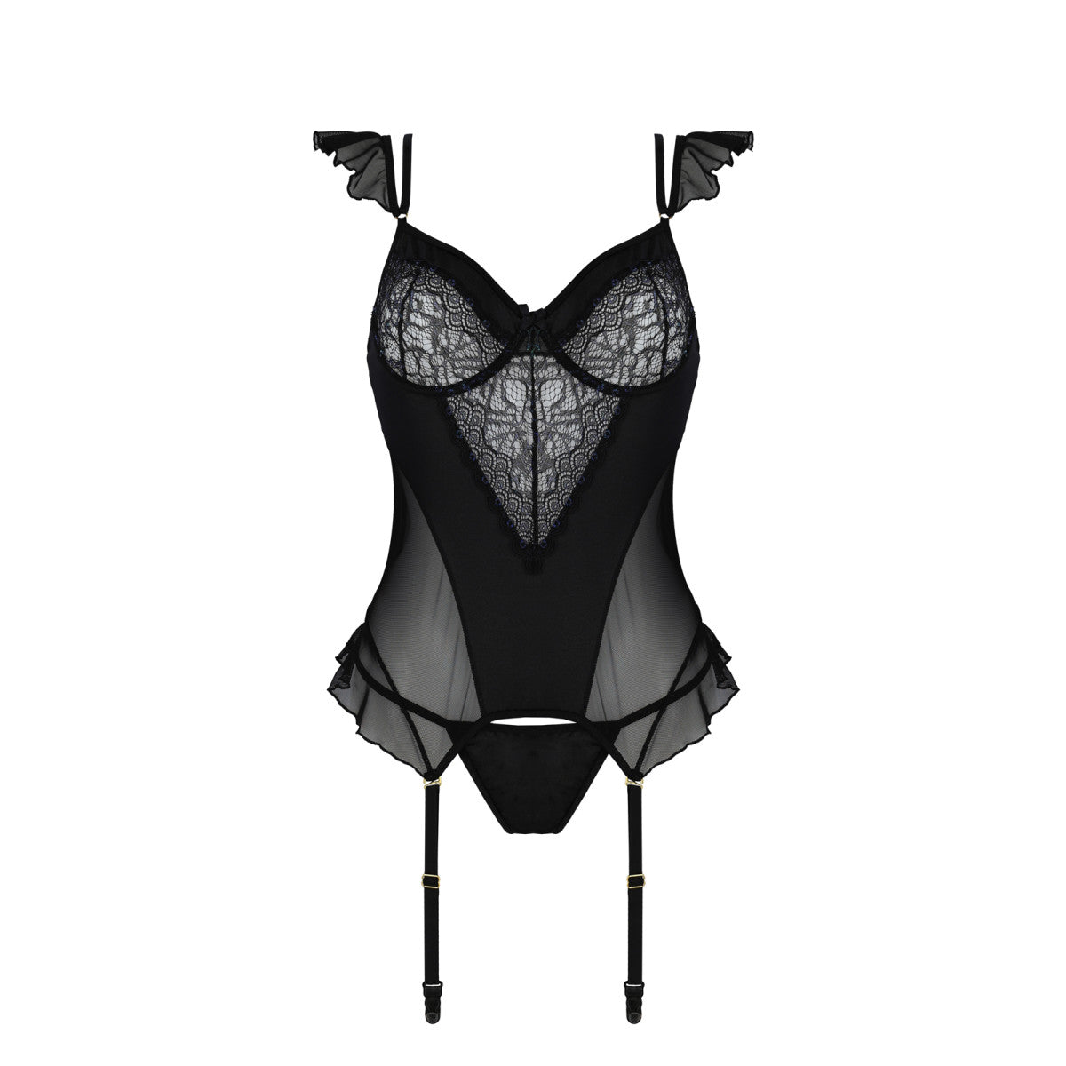 CA Kitasana corset & thong black-purple